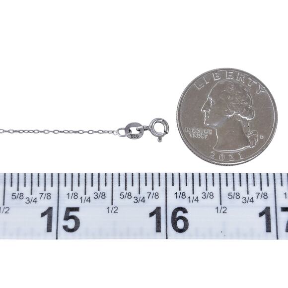 Estate Sterling Silver 925 0.8mm Cable Link Chain Necklace 16" - Picture 3 of 4